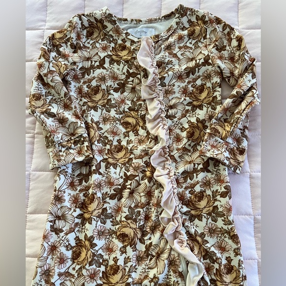 Sweet Honey Girls 5Y Floral Zipper Pajamas Lounge‎ Romper Ruffle - Picture 2 of 14